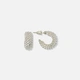 Silverfärgade örhängen, prickiga C-hoops - 18 mm