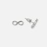 Silverfärgade örhängen, släta infinitysymboler - 12 mm