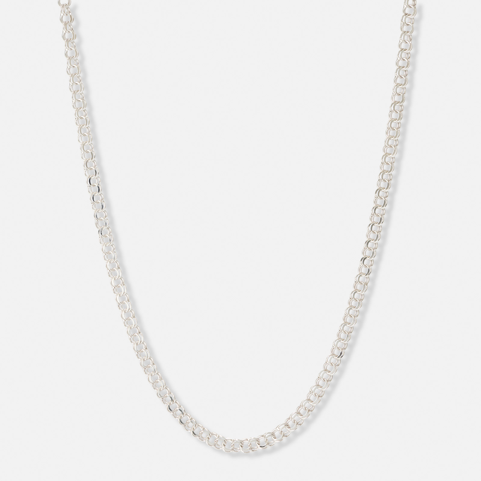 Halsband i silver, 4,5 mm bred bismarck - 45 cm