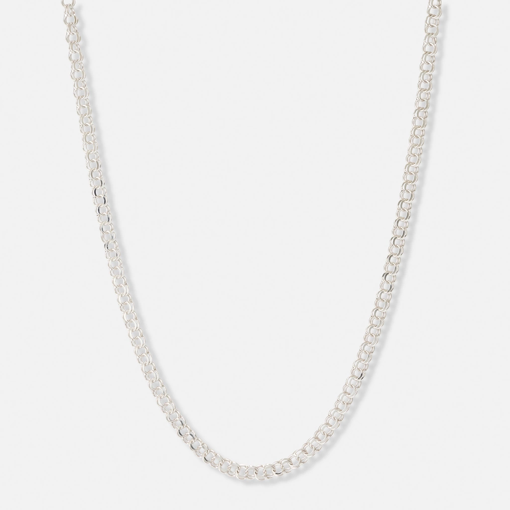 Halsband i silver, 4,5 mm bred bismarck - 45 cm