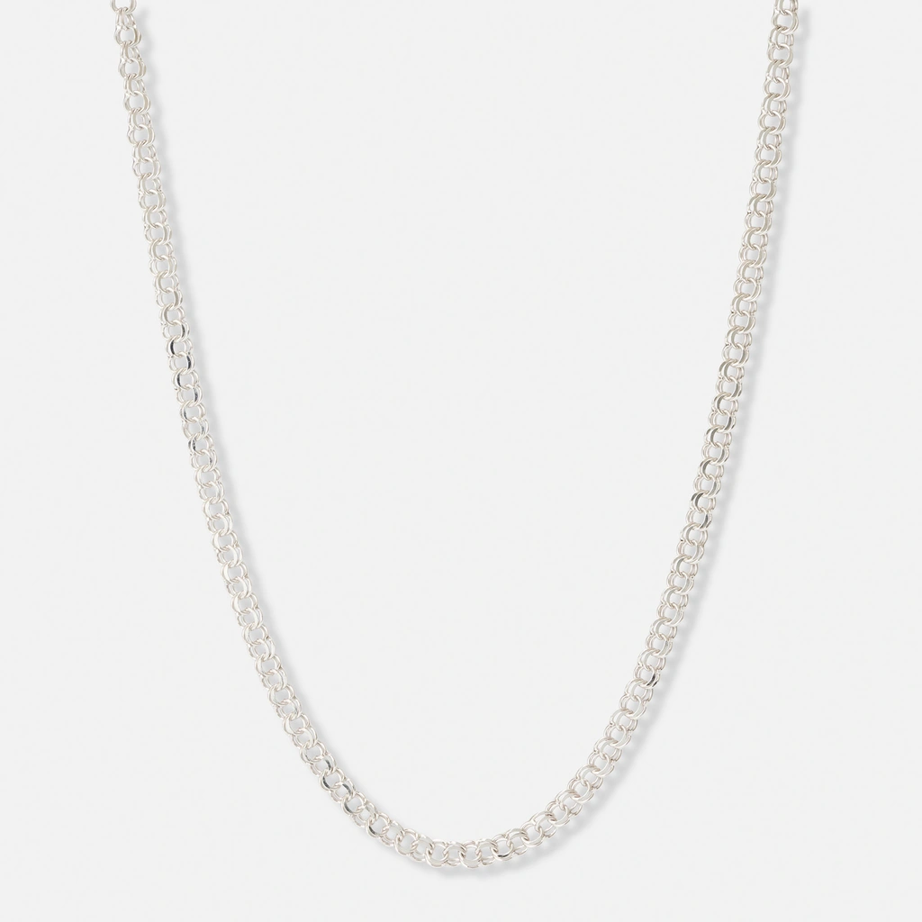 Halsband i silver, 4,5 mm bred bismarck - 45 cm