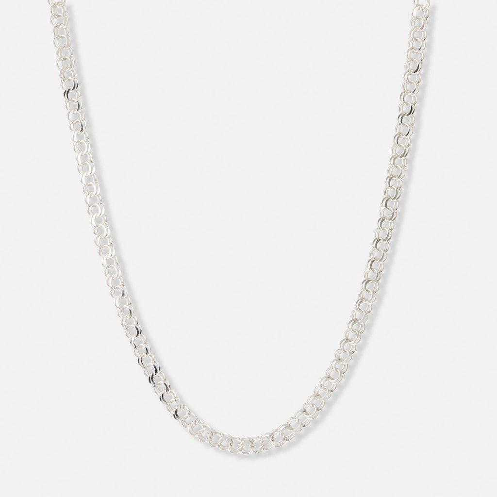 Halsband i silver, 5,5 mm bred bismarck - 45 cm