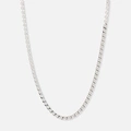 Halsband i silver herr, bean chain - 55 cm