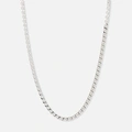 Halsband i silver herr, bean chain - 55 cm
