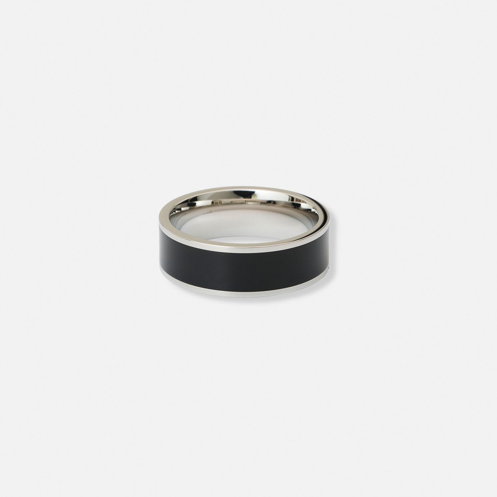 Stålring herr - svart rand