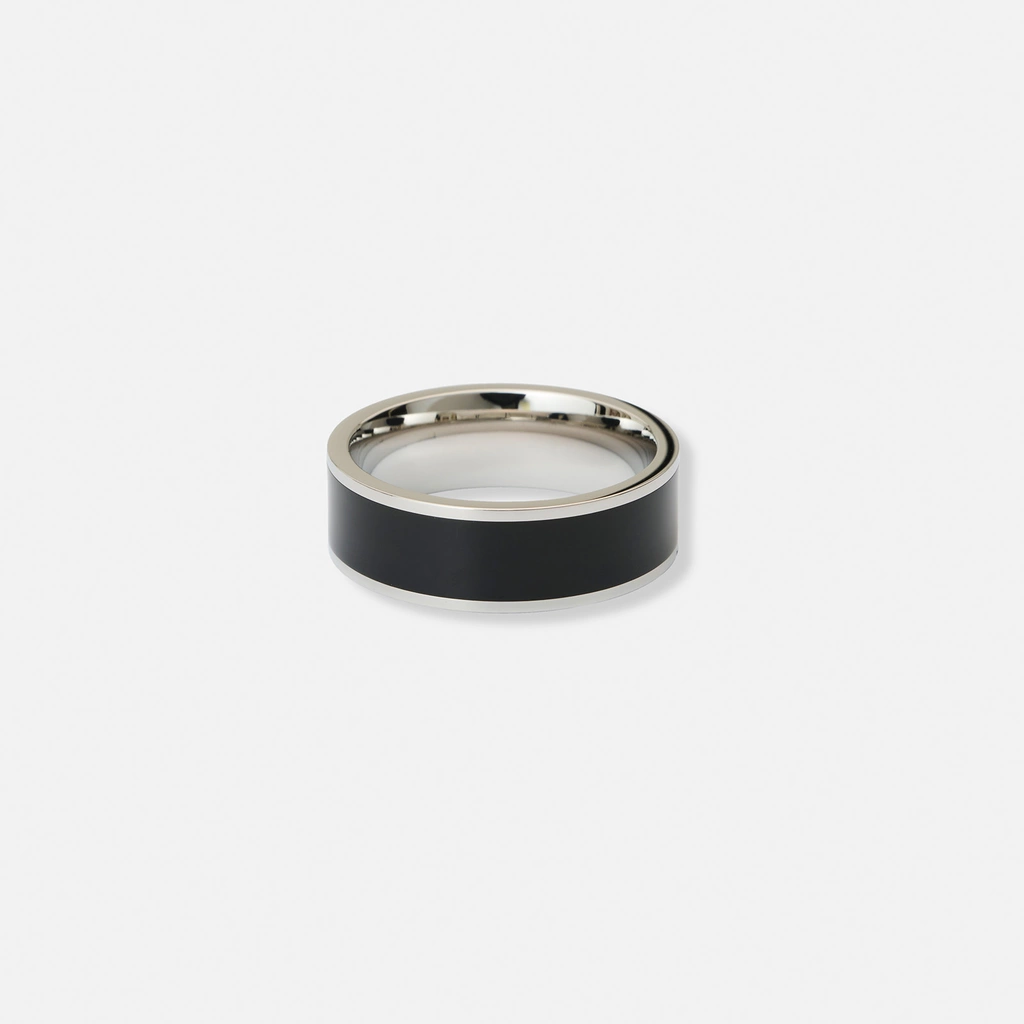 Stålring herr, svart rand st. 20