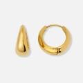 Guldpläterade stålörhängen docerade hoops - 17mm