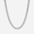 Silverfärgad pansarkedja 8mm bred - 42+7cm
