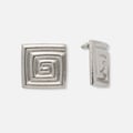 Silverfärgade örhängen, kvadratiska spiraler - 30 mm
