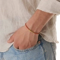 Orange läderarmband med stålspänne, 20cm