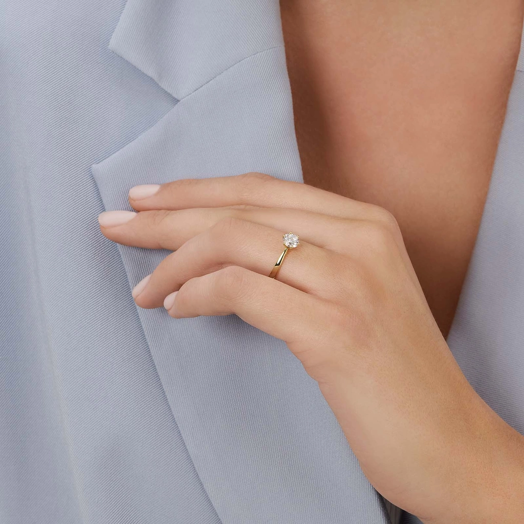 Solitärring 18k guld med 0,7 ct labbodlad diamant - 17