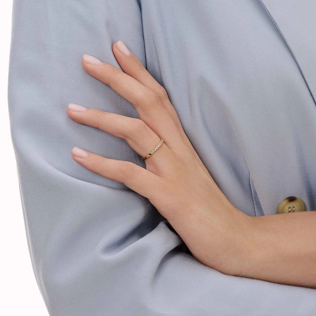 Alliansring 18k guld med 0,25 ct labbodlade diamanter - 15,5