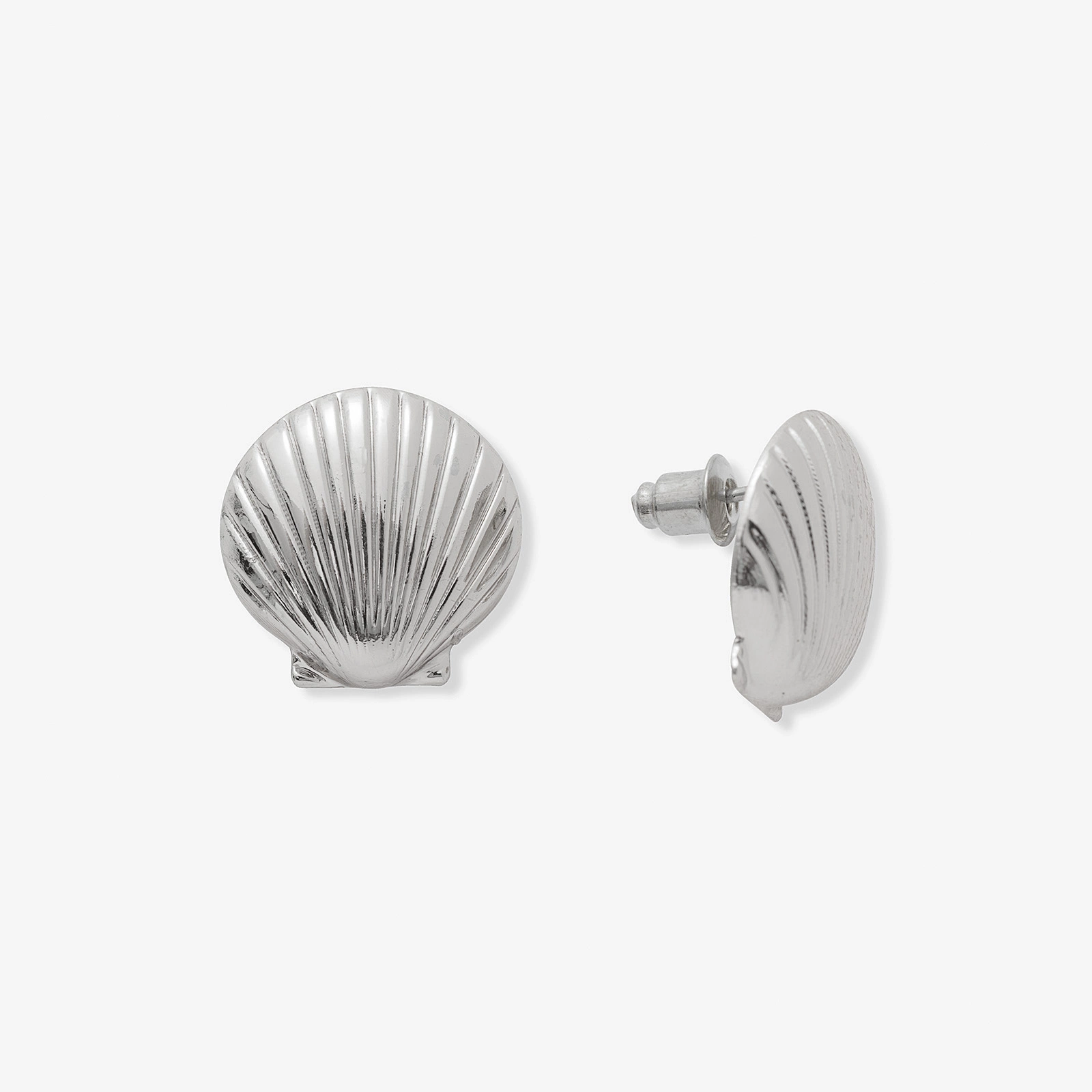 Silverfärgade örhängen, snäckskal - 15 mm