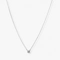 Silverfärgat halsband, liten sten - 42+7 cm