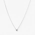 Silverfärgat halsband, liten sten - 42+7 cm