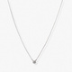 Silverfärgat halsband, liten sten - 42+7 cm