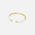 Guldpläterat armband, bangle vita detaljer - 60x50 mm