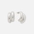 Silverfärgade örhängen, C-hoops två rader - 30 mm