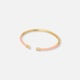 Guldpläterat armband, bangle ljusrosa detaljer - 60x50 mm