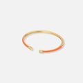 Guldpläterat armband, bangle orange detaljer - 60x50 mm