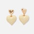 Guldfärgade örhängen, dubbla hängande hjärtan - 40 mm