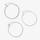 3-pack silverfärgade tennisarmband - 17+5 cm