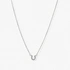 Silverfärgat halsband, hästsko med kristaller - 42+7 cm