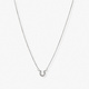 Silverfärgat halsband, hästsko med kristaller - 42+7 cm