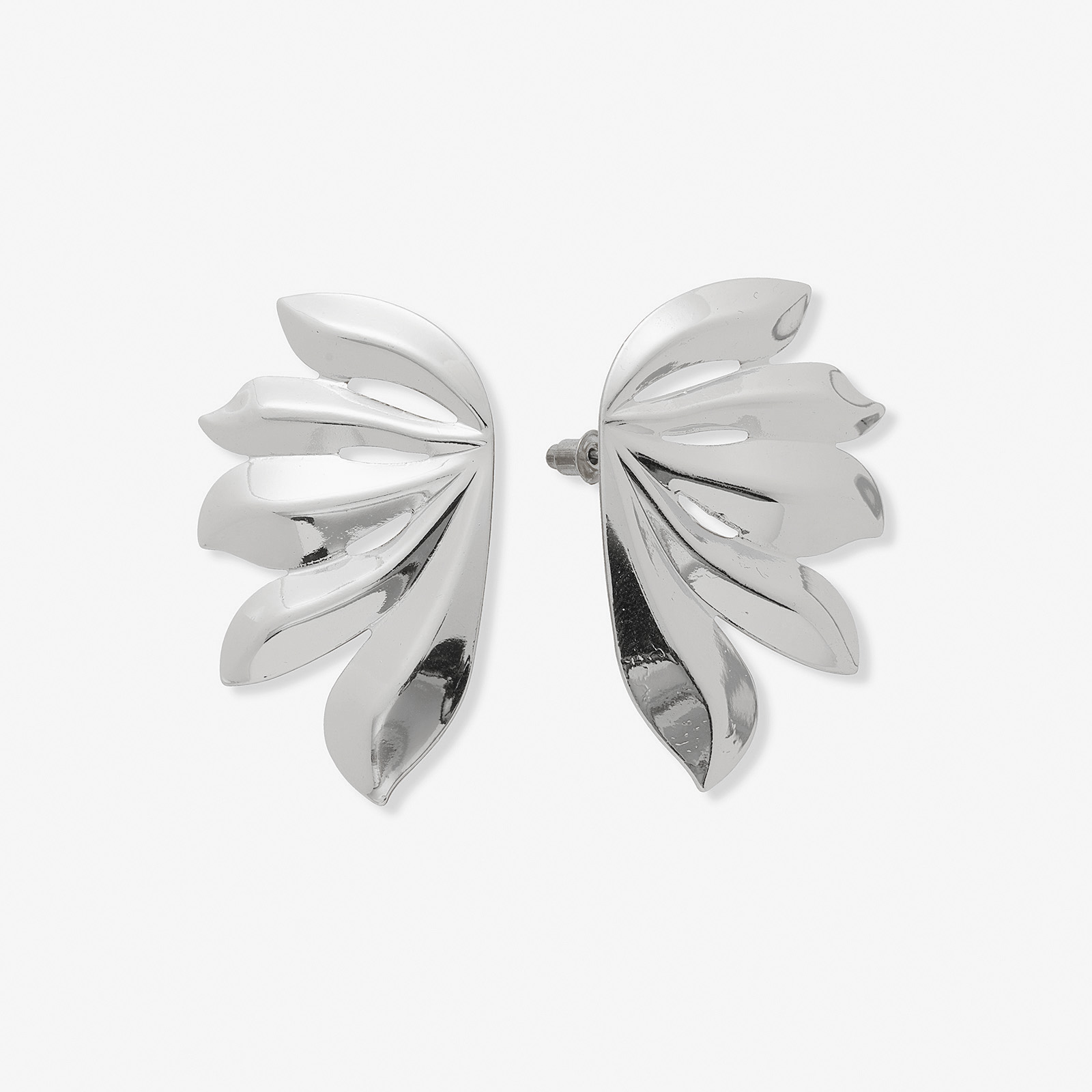 Silverfärgade örhängen, fem blad - 47 mm