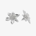 Silverfärgade örhängen, blomma - 30 mm
