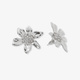 Silverfärgade örhängen, blomma - 30 mm