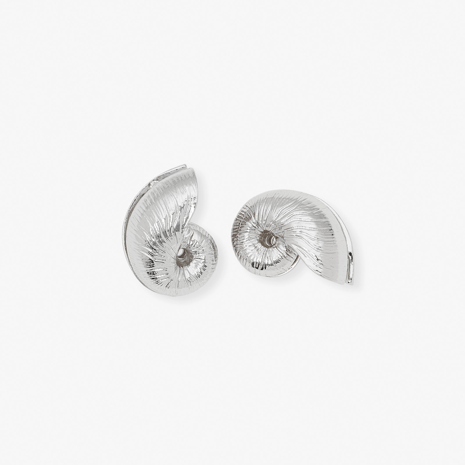 Silverfärgade örhängen i snäckform - 30 mm