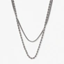 Silverfärgat tvåradigt halsband, 45-48+7cm
