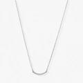 Silverfärgat halsband, båge med stenar, 42+7cm