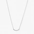 Silverfärgat halsband, båge med stenar, 42+7cm