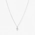 Silverfärgat halsband, kors, 42+7cm