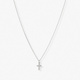 Silverfärgat halsband, kors, 42+7cm
