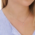 Silverfärgat halsband, kors, 42+7cm