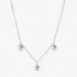 Silverfärgat halsband, tre hjärtan - 42+7 cm
