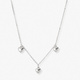 Silverfärgat halsband, tre hjärtan - 42+7 cm