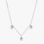 Silverfärgat halsband, tre hjärtan - 42+7 cm