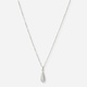 Silverfärgat halsband, droppe med kristaller - 42+7 cm
