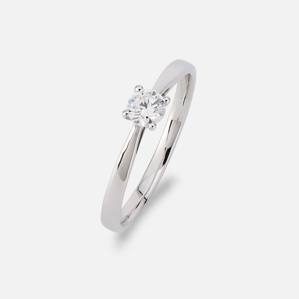 Solitärring 18k vitguld med 0,3 ct labbodlad diamant - 15,5