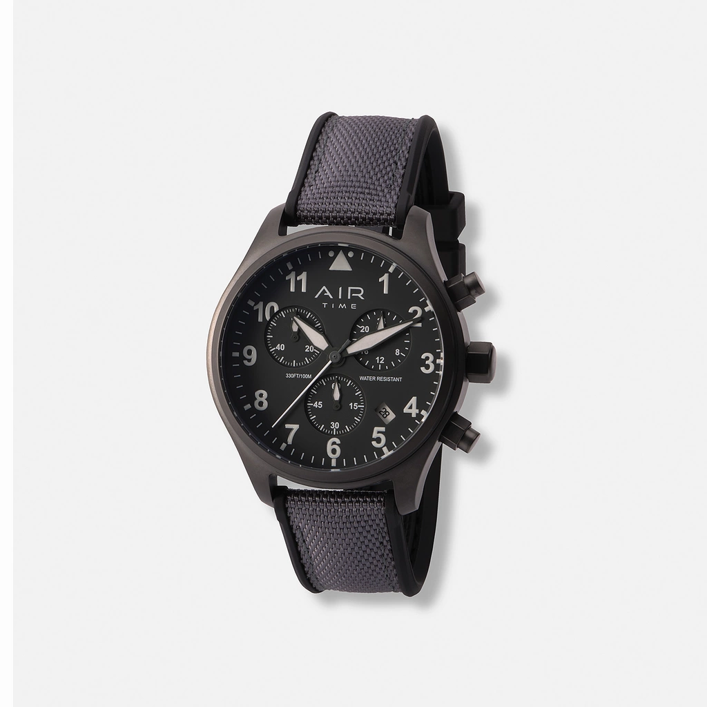 Air Time Chrono, grå, gummiband - 44 mm