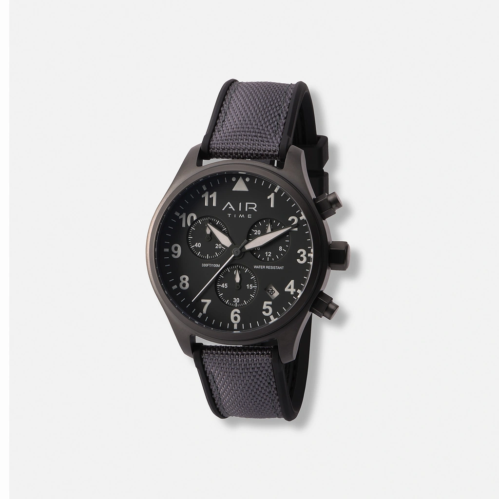 Air Time Chrono, grå, gummiband - 44 mm