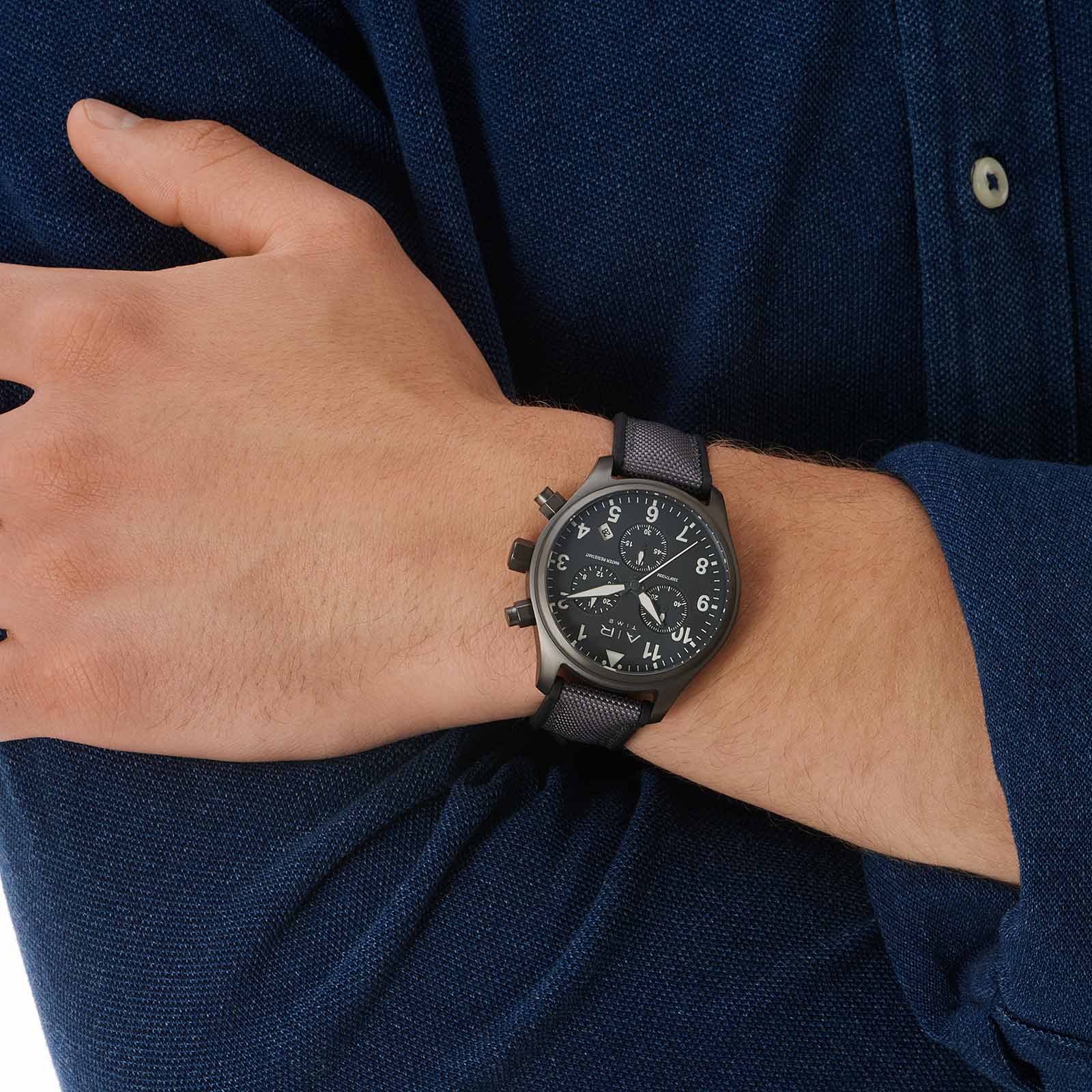 Air Time Chrono, grå, gummiband - 44 mm