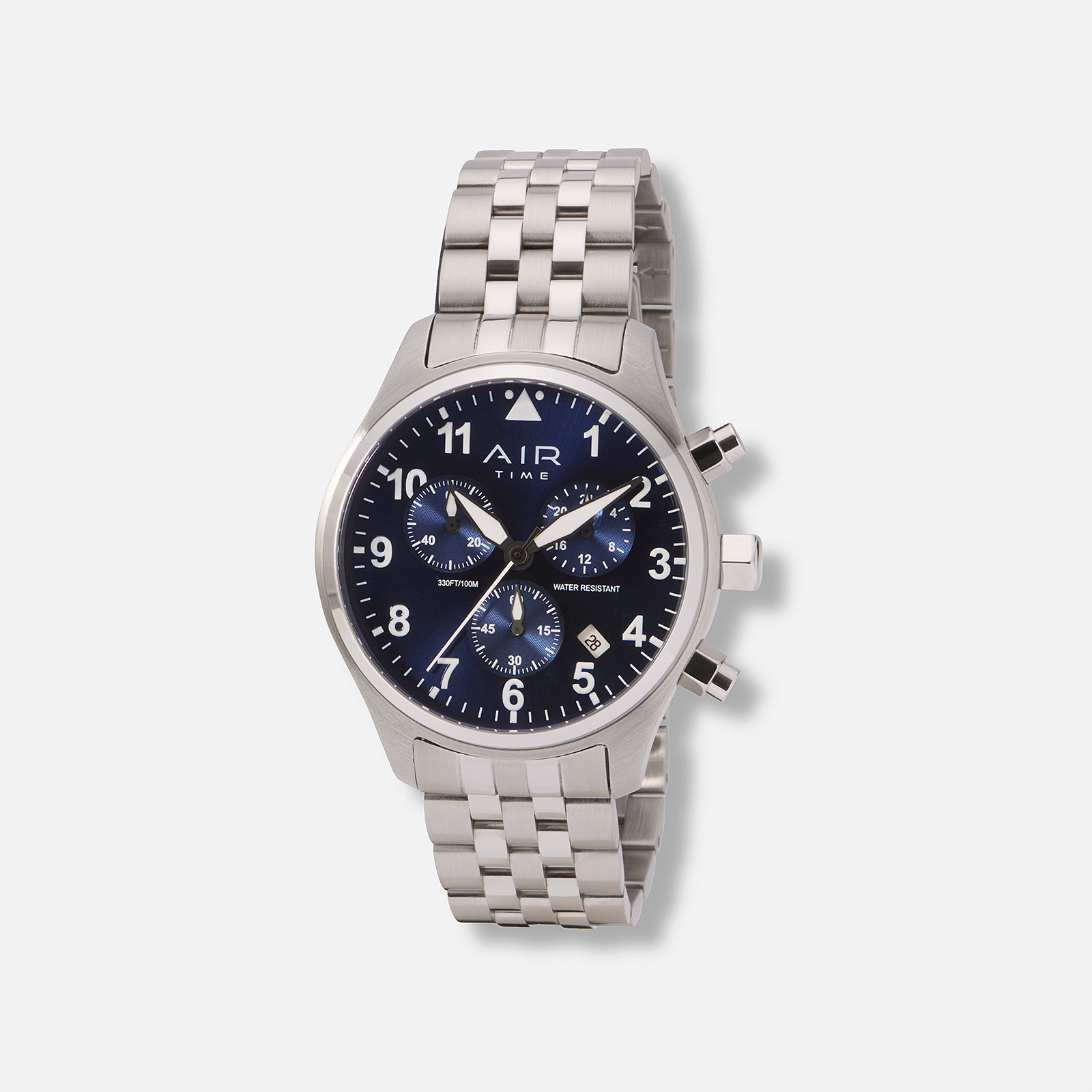 Air Time Chrono, blå tavla, metallband - 42 mm