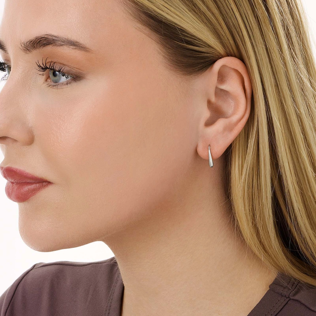 Silverfärgade örhängen, droppar XS - 15 mm