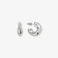 Silverfärgade örhängen, ojämna C-hoops - 20 mm