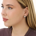 Silverfärgade örhängen, studs med kula - 12 mm